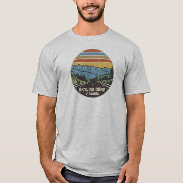 Skyline Drive Shenandoah Virginia Mountains T Shirt (Framsida)