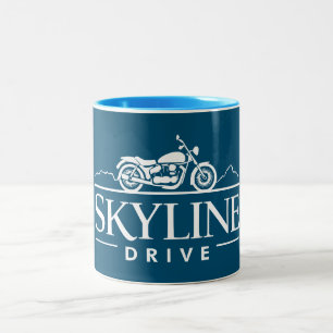 Skyline Drive Virginia Motorcycle Två-Tonad Mugg