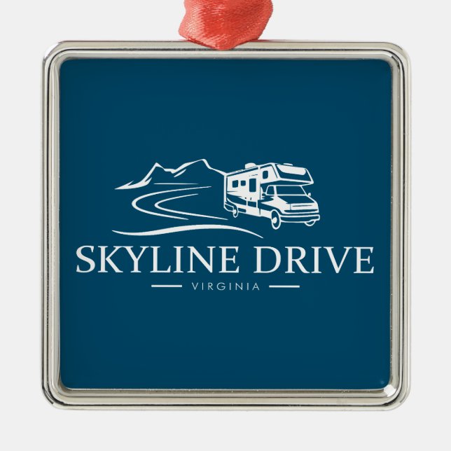 Skyline Drive Virginia Recreational Fordon Julgransprydnad Metall (Framsidan)
