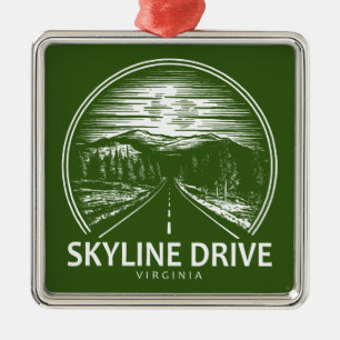 Skyline Drive Virginia skog Julgransprydnad Metall