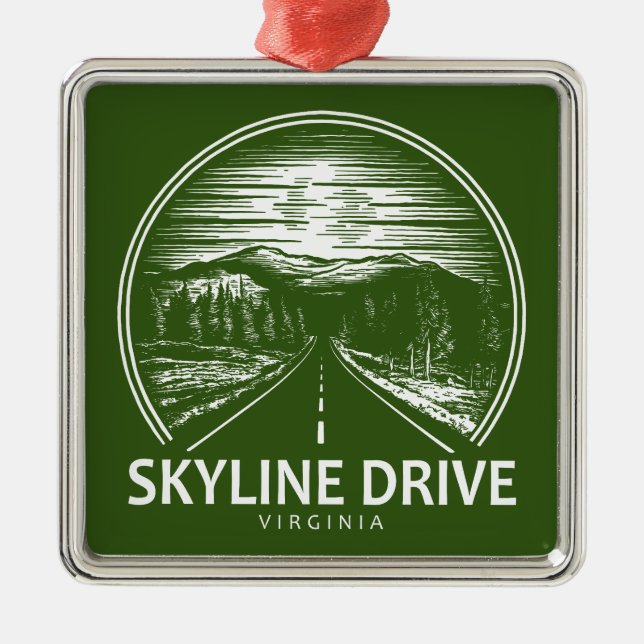 Skyline Drive Virginia skog Julgransprydnad Metall (Framsidan)