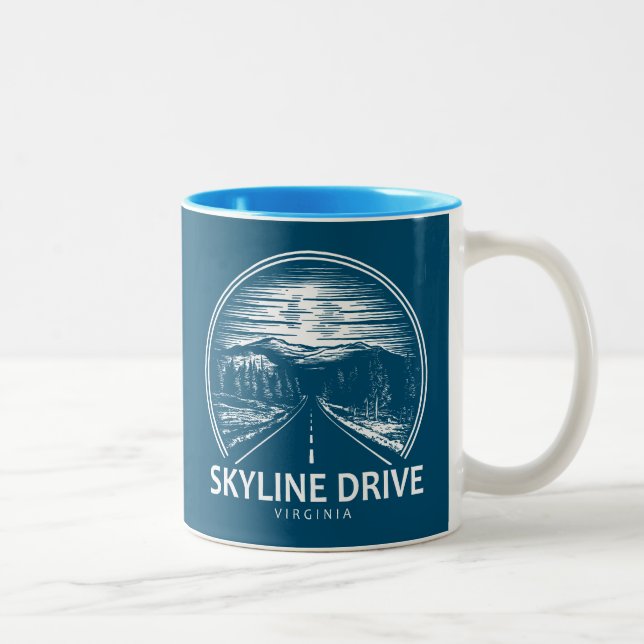Skyline Drive Virginia Skog Två-Tonad Mugg (Höger)