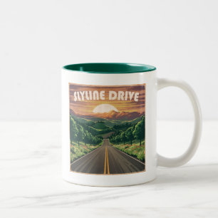 Skyline Drive Virginia Sunset Två-Tonad Mugg
