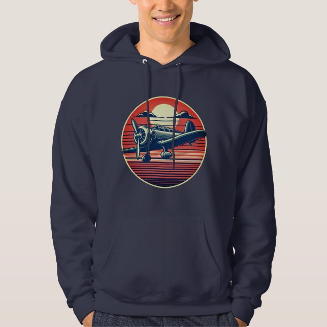 Skyline Explorer: Vintage Aviation Hoodie (Framsida)