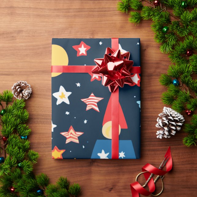 Skyline Fireworks Night Himlar Presentpapper (Julgåva)