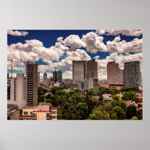 Skyline från hotellet i Polanco Mexico City Poster