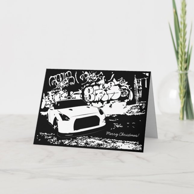 Skyline GTR med Graffiti CarTheme julkort Helgkort (Framsida)