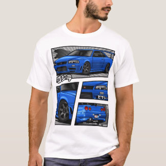 Skyline Gtr R34 Manga Älskare T-ShirtGTR R-34 Mang T Shirt
