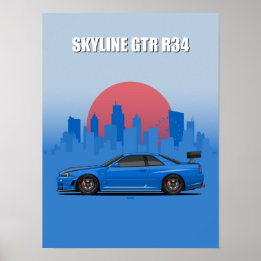 Skyline GTR R34 Poster