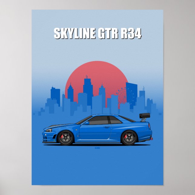 Skyline GTR R34 Poster (Framsidan)