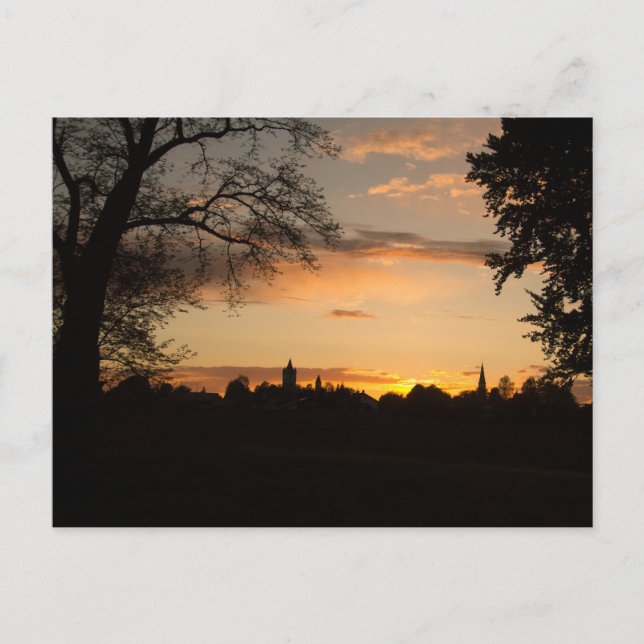 SKYLINE HAAG IN OBERBAYERN BEI SONNENUNTERGANG VYKORT (Framsida)