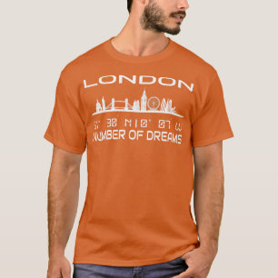Skyline London Silhouette GPS Coordinates 1 T Shirt