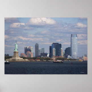 Skyline med Frihetsgudinnan Poster