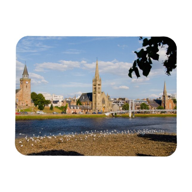 Skyline och floden Quaint City Inverness Magnet (Horisontell)