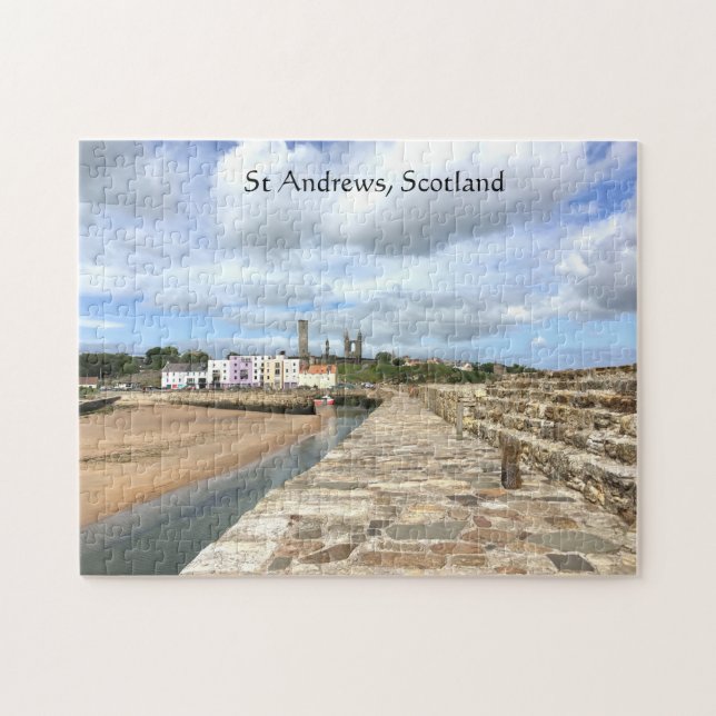 Skyline och Pier of St Andrews, Fife, Skottland Pussel (Horisontell)