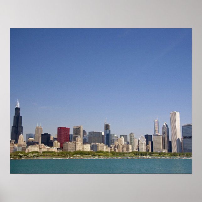 Skyline of Chicago, Illinois, USA. Poster (Framsidan)