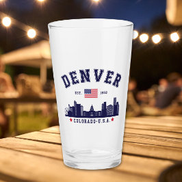 Skyline of Denver Colorado Artwork Glaskopp