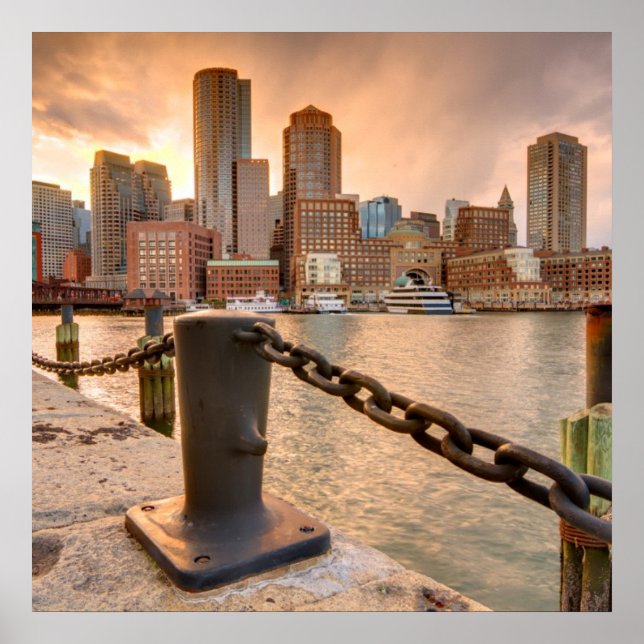 Skyline of Financial District of Boston Poster (Framsidan)
