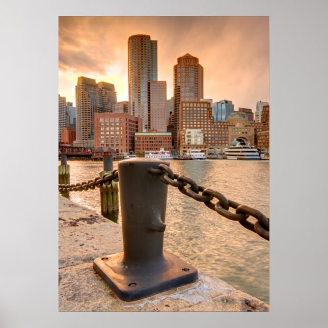 Skyline of Financial District of Boston Poster (Framsidan)