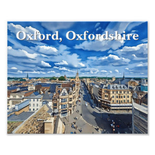 Skyline of Historic Oxford Painting Fototryck