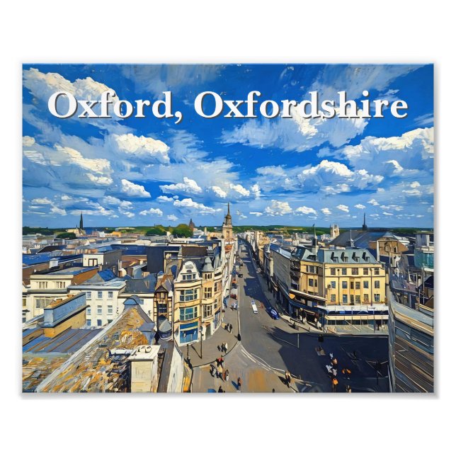 Skyline of Historic Oxford Painting Fototryck (Framsidan)