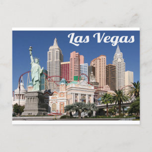 Skyline of Las Vegas, Nevada Casino Postcard Vykort