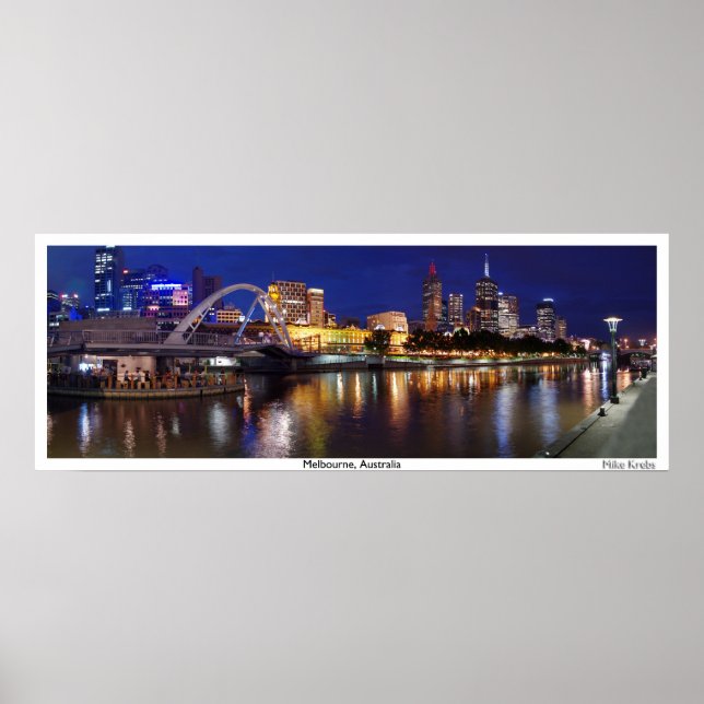 Skyline of Melbourne Panorama Poster (Framsidan)