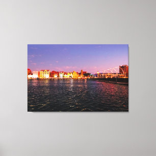 Skyline of Willemstad at Night Canvastryck