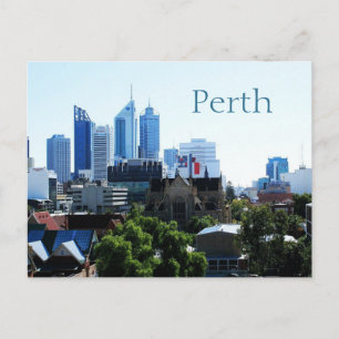 Skyline, Perth, Westerna Australien tittar Väster Vykort