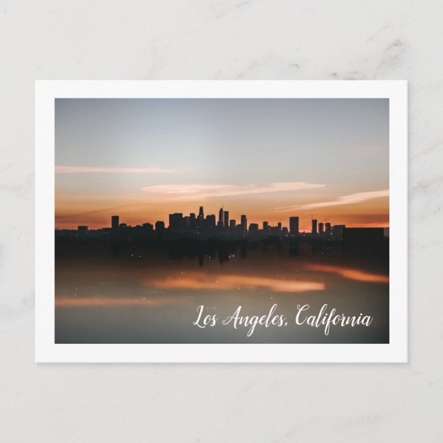 Skyline Photography of Los Angeles at Sunset Vykort (Framsida)