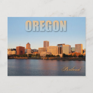 Skyline, Porland, Oregon vid sunset Vykort