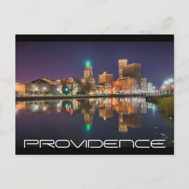 Skyline Providence Rhode island Vykort (Framsida)