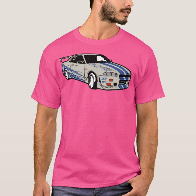 Skyline R34 (Brian O'Conner) T Shirt (Framsida)