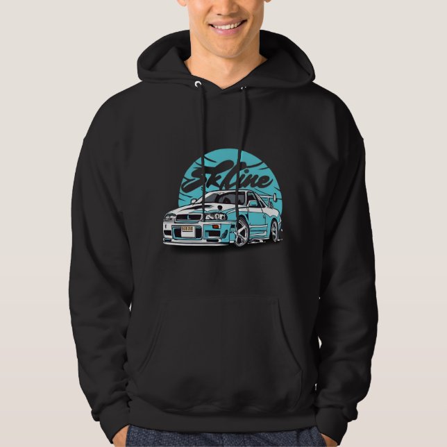Skyline R34 Elegance: Loving the Endless Vision Hoodie (Framsida)