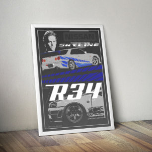 Skyline R34 Fast & Furious Poster