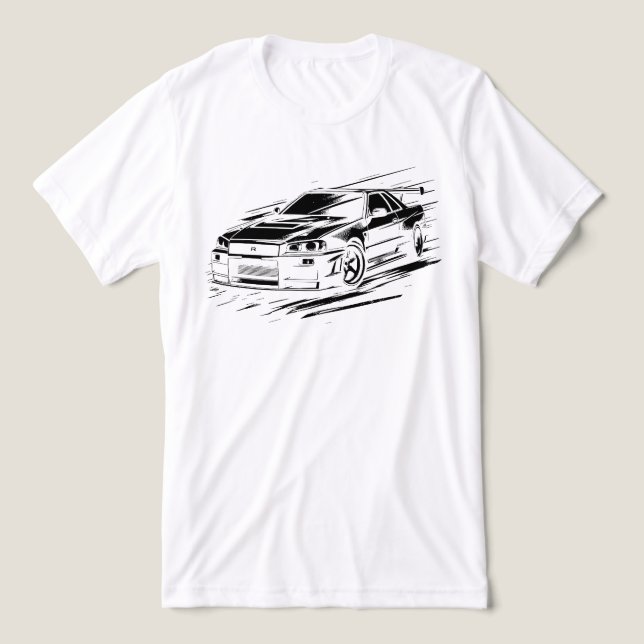 Skyline R34 Legendary JDM Ride Illustration - Blac T Shirt (Design Framsida)