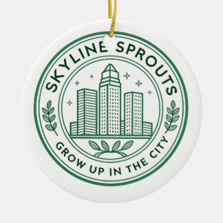 Skyline Sprouts minnesornament | Urban odling Julgransprydnad Keramik