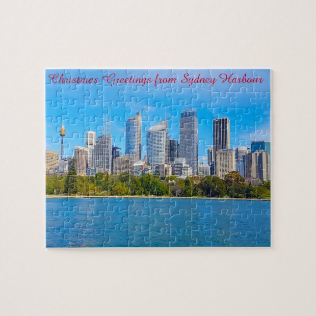 Skyline Sydney Harbor Australia Jigszle Puzzle Pussel (Horisontell)