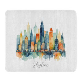 Skyline Urban Cityscape Watercolor City Kitchen