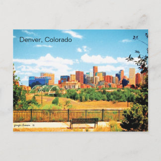 Skyline View of Downtown Denver, Colorado Vykort