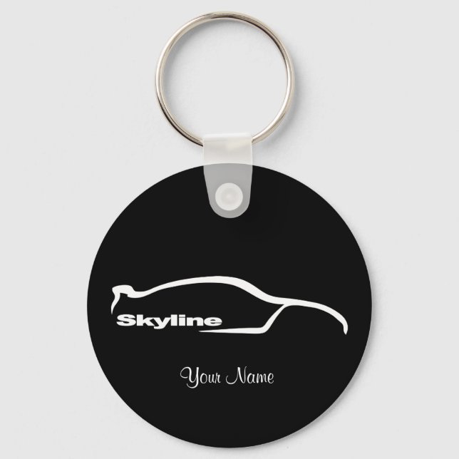 Skyline White Silhouette Logotyp Nyckelring (Framsida)