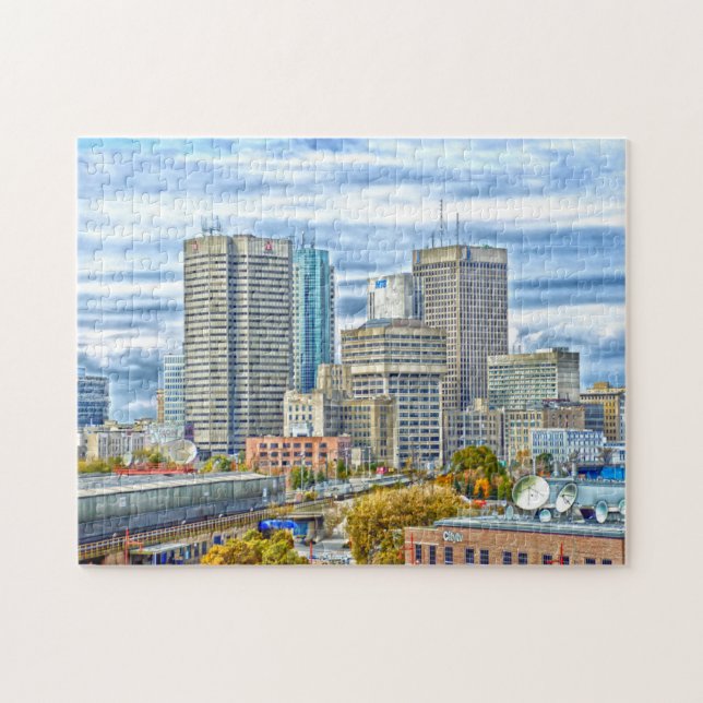 Skyline Winnipeg Kanada. Pussel (Horisontell)