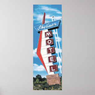Skyliner Motel på Route 66 Retro Poster