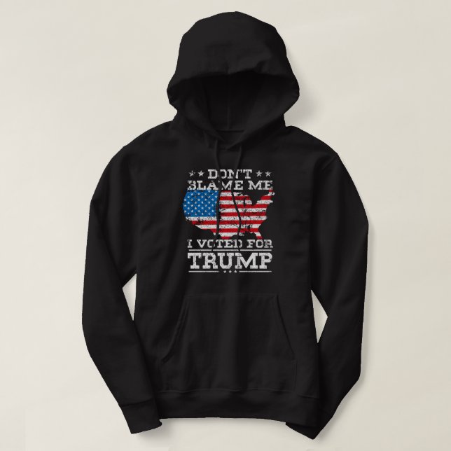 Skyll mig inte på att jag röstade för trumman till hoodie (Design framsida)
