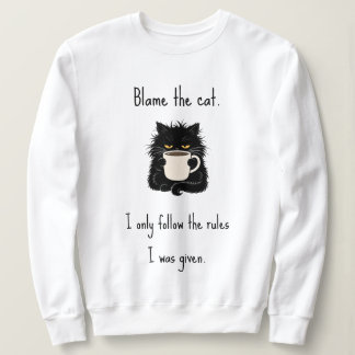 Skyll på katten Roligt grinig Svart katt Ägare T Shirt