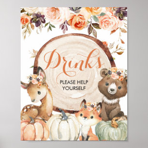 Skylt för Heawn Woodland Girl Baby Shower Drinks
