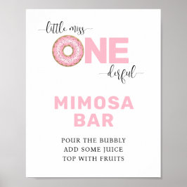 Skylt för Rosa 1-årsfirande Mom-osa Bar