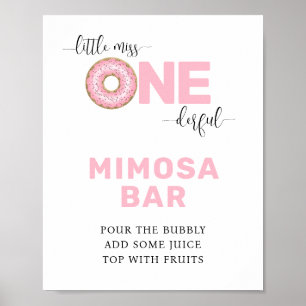 Skylt för Rosa 1-årsfirande Mom-osa Bar