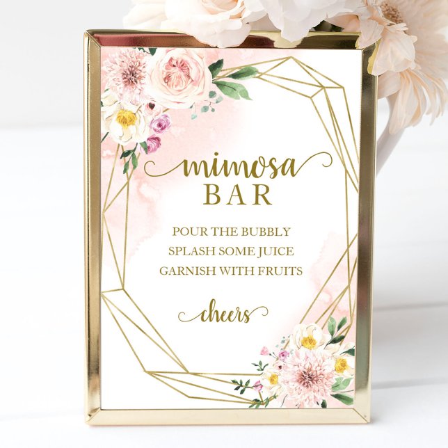 Skylt för Rosa Errötningsblommig Geometrisk Mimosa (Skapare uppladdad)