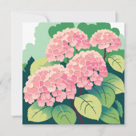 Skylt för rosa hydrangeabusk